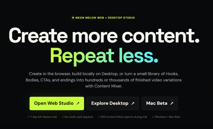 Create more content Repeat less